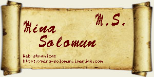 Mina Solomun vizit kartica